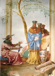 Detalj fra freskomaleri i det kinesiske rommet, i Foresteria, 1757