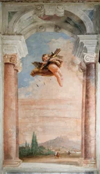 Landskap med Amor, fra Iliadens rom i Palazzina, 1757