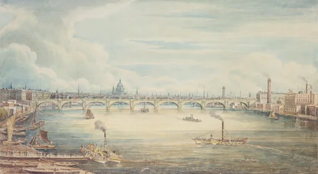 Fra Hungerford Pier, 1837 (wc på papir)