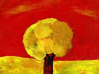 Yellow Tree, 2006, (olje på papir)