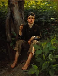 Hans første røyk 1878 (olje på lerret)