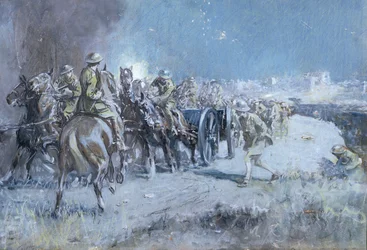 Ammunisjonssøylen (wc, gouache og kritt på papir)