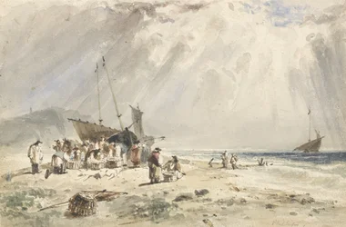 Fishmarket on the Beach (wc over grafitt på papir)