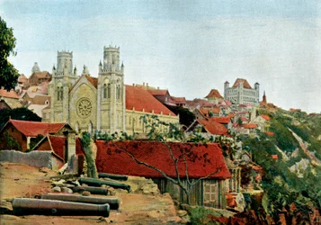 Katolsk katedral, dronningens palass, sent på 1800-tallet.