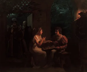 Ferdinand og Miranda spiller et parti sjakk, 1822.