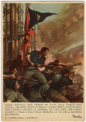 Fascisme: propagandapostkort illustrert av Gino Boccasil (1901–1952)