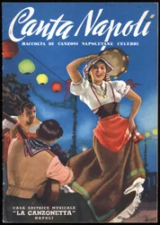 Napoli: samling av berømte napolitanske sanger: «Canta Napoli». Omslaget er illustrert av Gino Boccasile (1901–1952), rundt 1937.