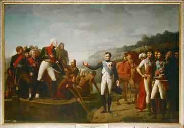 Avskjed med Napoleon I og tsar Alexander I ved Tilsit i 1807 …