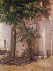 Villa Garzoni, av Gioacchino Toma (1836-1893), maleri.