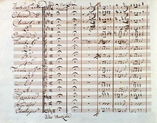 Side med partituret til The Thieving Magpie av Gioacchino Rossini