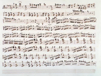 Side med fiolinmusikk for en symfoni av Gioacchino Rossini