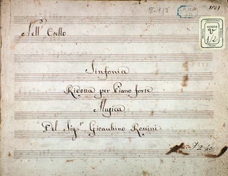 Noter til den reduserte symfonien for pianoet til Otello, opera av Gioacchino Rossini