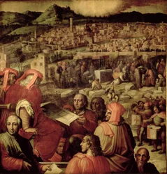 Utvidelsen av Firenze fra taket på Salone dei Cinquecento