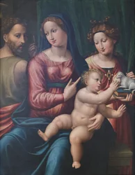 Madonna og barnet, døperen Johannes og Agnes, ca. 1530 (tempera på lerret)