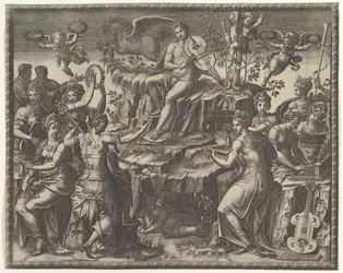 Apollo og musene, ca. 1557.