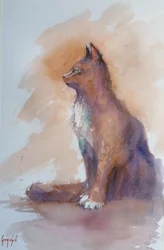Profil for den oppmerksomme katten
