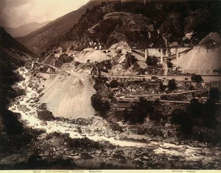 A stretch of the San Gottardo railroad between Giornico and Biasca