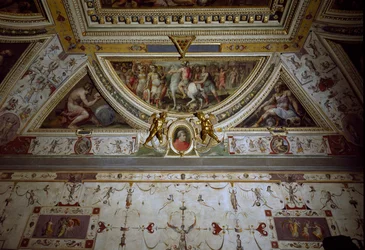Detalj av rommet til Lorenzo il Magnifico som representerer slaget ved Sarzana (fresco