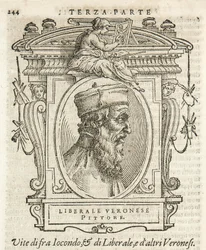Milan, Biblioteca Braidense, Vite de piv excellent, Giorgio Vasari 1568, Liberal av Jacopo da Verona