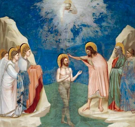 Kristi dåp, detalj fra Kristi liv og lidelse, av Giotto