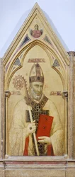 St Nicholas of Bari, detalj fra Badia Polyptych, ca 1300, av Giotto (1267-1337), tempera på panel, 91x334 cm