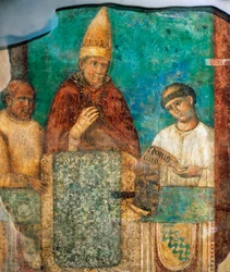 Bonifatius VIII kunngjør det hellige år, Laterankirken, Roma, Italia