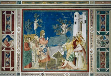 Jesu inntog i Jerusalem, detalj fra Kristi liv og lidelse, av Giotto