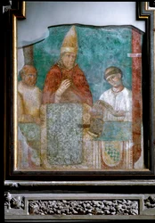 Pave Bonifatius VIII erklærer året 1300-jubileet (fresco