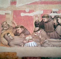 Skildring av døden til den hellige Frans av Assisi, 1300-tallet