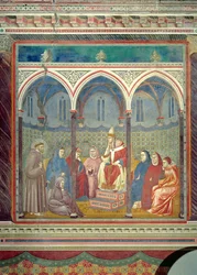 St. Frans forkynner en preken til pave Honorius III, 1297-99