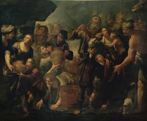 Moses trekker vann fra klippen