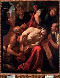 Kristi hån (Jesus hånet av soldatene), maleri av Gioacchino Assereto (1600-1649), 17. århundre, Genova, Musei di Strada Nuova