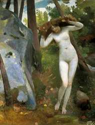 Ved kilden, av Giovanni, kjent som Nino Costa (1826-1903). Detalj.