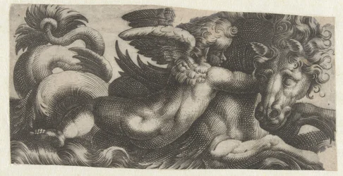 Sjøhest med putto rundt halsen Frisere med sjømonstre (serietittel)