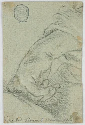 Tegning, studie: En venstre hånd i en len stilling, ca. 1650