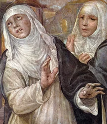 Ekstasen til Saint Catherine, detalj, 1526