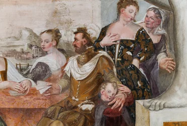 Kortspill, Main Hall, ca. 1570 (fresco)