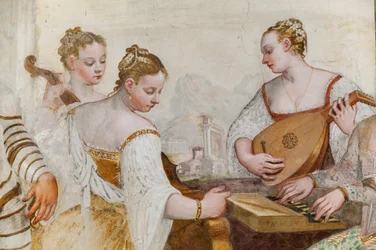 Hofdamer, detalj av The Concert, Main Hall, ca. 1570 (fresco)