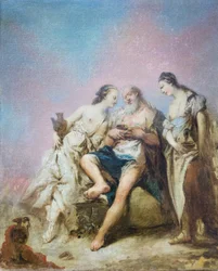 Lot og døtrene hans (olje på lerret)