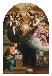 South Transept, Altar of the Annunciation, altertavle av Giovanni Battista Trotti kjent som Il Malosso 1594