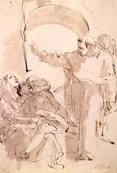 The Miracle of St. Anthony of Padua, c. 1760 (penn og blekk, vask over svart kritt)
