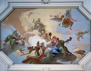 Triumph of Glory annonsert av Fame som står blant kardinaldydene
