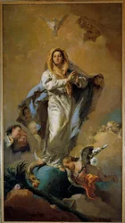 The Immaculee Design Painting av Giovanni Tiepolo (1696-1770) Madrid fra 1700-tallet, Prado-museet