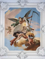 Tid på jakt på misunnelse og oppdage sannhet, av Giovanni Battista Tiepolo (1696-1770), fresco, Villa Loschi-Zileri, Biron, Monteviale, Italia