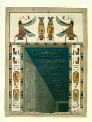 Gravdøråpning eller inngang, fra den egyptiske graven til Sety [sic] I