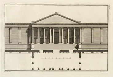 Oppreist av den store inngangen til tempelgården, 1753