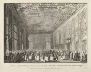 Dogen underholder utenlandske ambassadører på en bankett, 17631766.