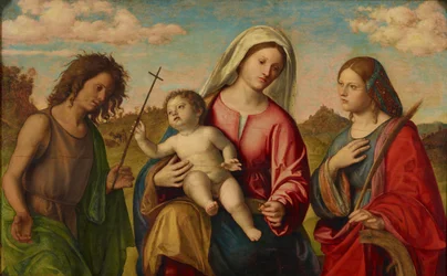 Jomfru og barn med St. Katarina og St. Johannes døperen, ca. 1515