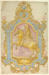 Tegning, veggdekorasjon for Cosimo III de#39; Medici, ca. 1690