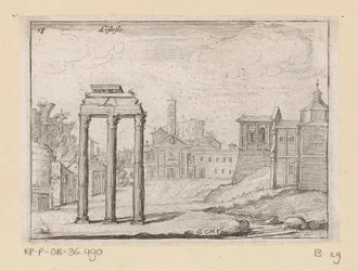 Utsikt over Forum Romanum i Roma Listesso (tittel på objekt) Utsikt over Roma (serietittel) Alcune vedute et prospettive di luoghi dishabitati di Roma (serietittel)